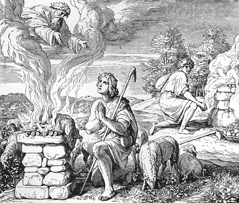 Bilder der Bibel - Die Opfer Kains und Abels