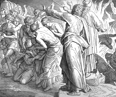 Bilder der Bibel - Die Bestrafung der Rotte Korahs