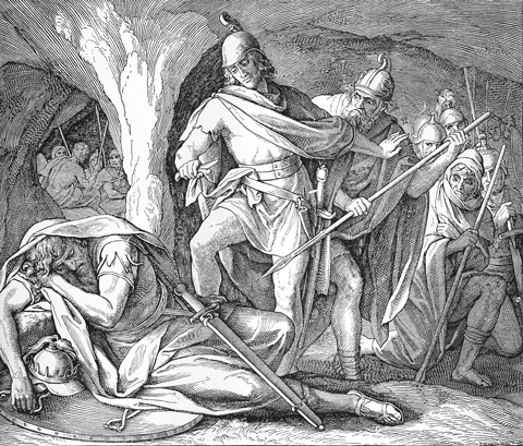 Bilder der Bibel - David schont Sauls in der Höhle