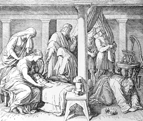 Bilder der Bibel - Das Kind Davids und der Bathseba stirbt