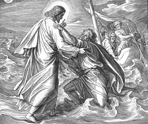 Bilder der Bibel - Jesus hält den sinkenden Petrus