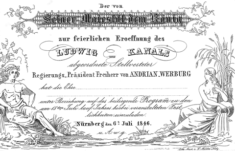 Geschichte Ludwigskanal - Einweihung