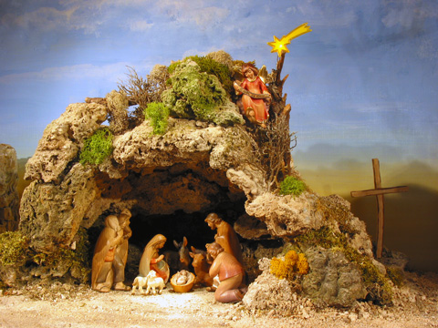 Cave Nativity Scene